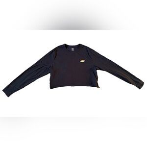 Vans Off The Wall Long Sleeve Cropped Shirt Size XL Cotton Black